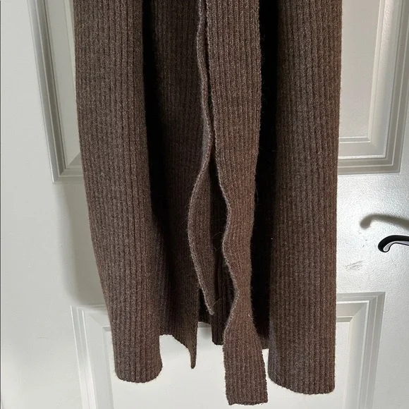 Amadi Anthropologie Women’s Alma Cozy Cardigan Ribbed Belted Brown - Picture 5 of 11